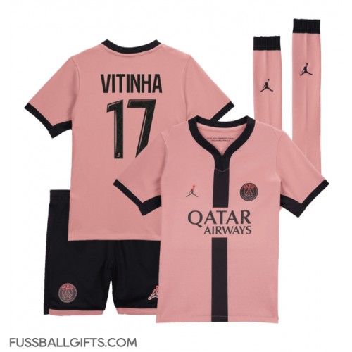 Paris Saint-Germain Vitinha #17 Fußballbekleidung 3rd trikot Kinder 2024-25 Kurzarm (+ kurze hosen)